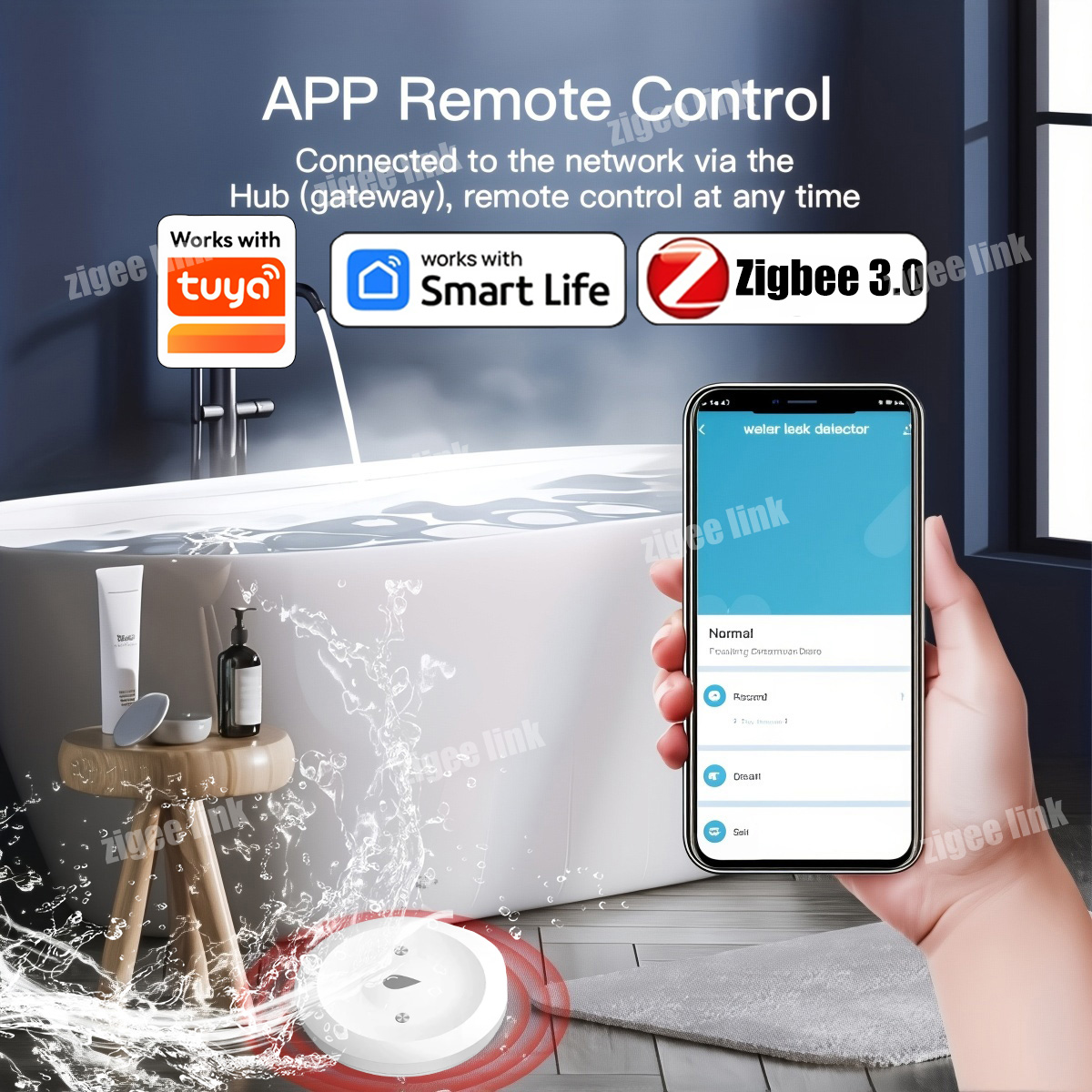 ZigBee 3.0 Water Sensor Smart  - Water Alarm Sensor ulasan dan harga