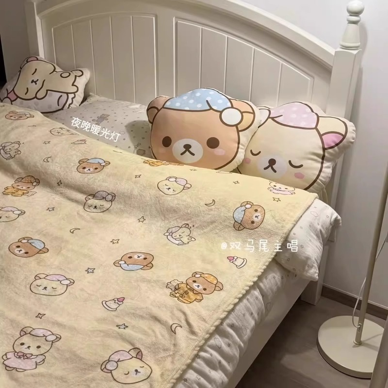 Cartoon Rilakkuma Flannel Thro - Fire Blanket Kitchen ulasan dan harga